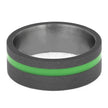 Custom Green Enamel Wedding Band