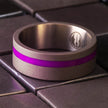 Purple Ring in Titanium with Purple Glowing Enamel
