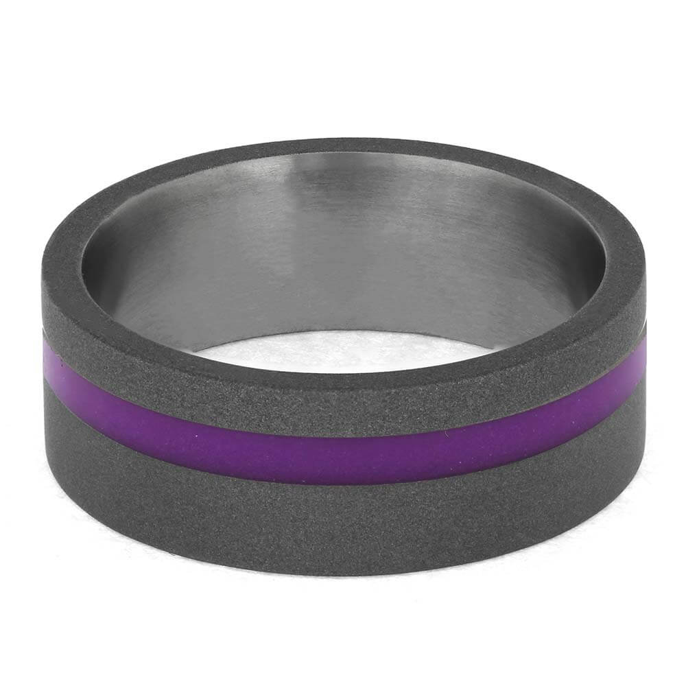 Custom Men's Ring with Purple Enamel