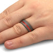 Red Glowing Enamel Ring on Hand
