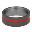 Red Enamel Ring in Titanium