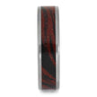 Titanium Ring with Red and Black Metal Inlay