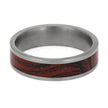 Custom Red and Black Wedding Band in Titanium