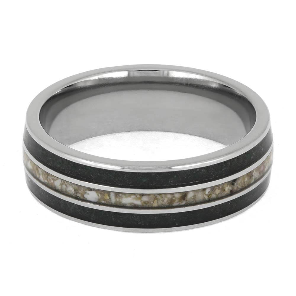 Titanium Ring for Men with Ashes
