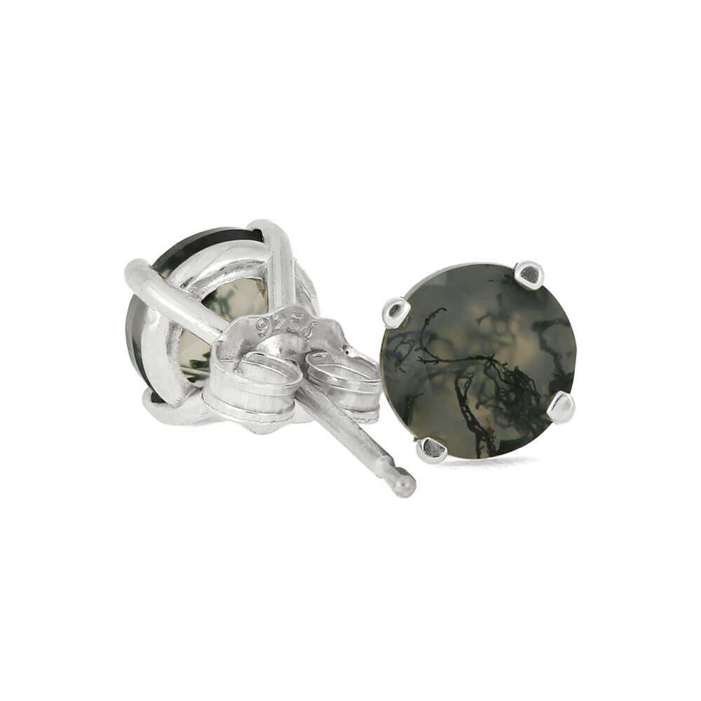 Handmade Moss Agate Stud Earring Set