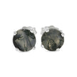 Stud Earrings with Moss Agate in Silver