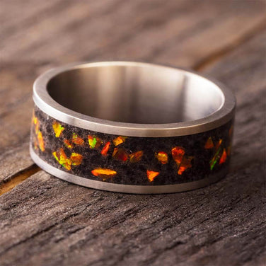 Hot Lava Wedding Band for Men