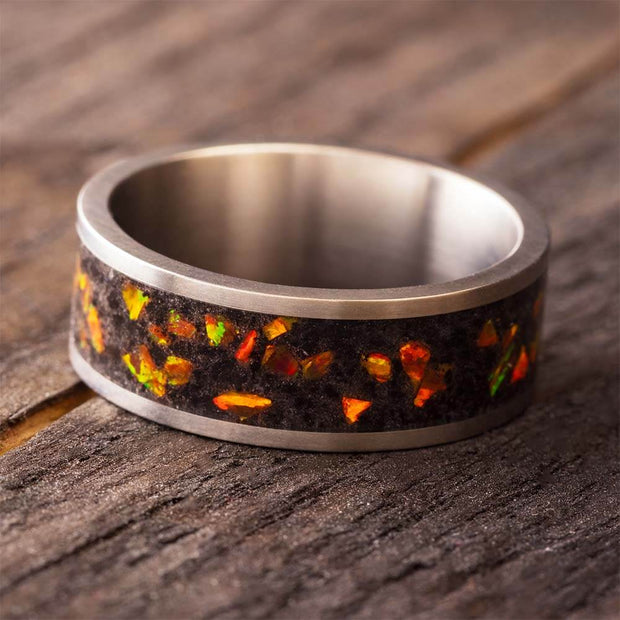 Hot Lava Wedding Band for Men