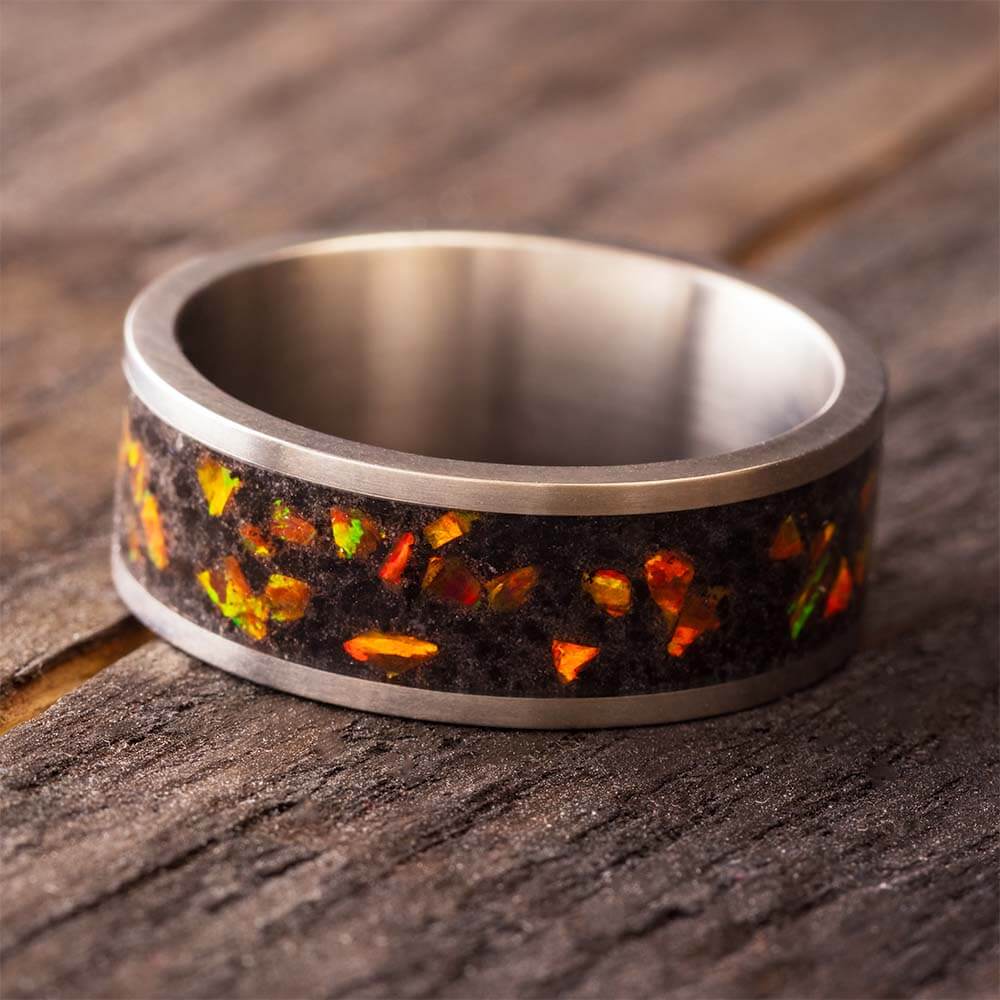 Hot Lava Wedding Band for Men