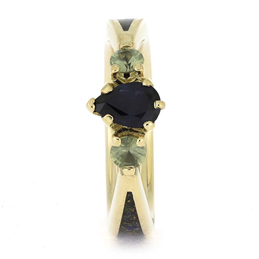 Sapphire Engagement Ring with Floral Prong Settings