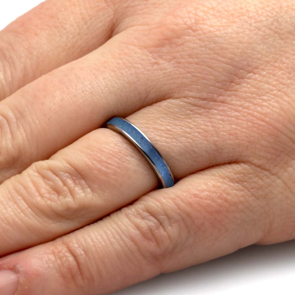 Stackable Aquamarine Ring in Titanium