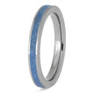 Narrow Titanium Ring with Aquamarine Inlay