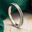 Polished Titanium Ring with Emerald Inlay