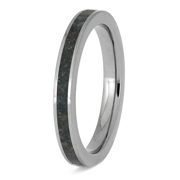 Stackable Emerald Wedding Band in Titanium