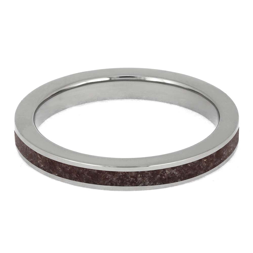 Custom Birthstone Wedding Band in Titanium
