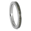 Narrow Synthetic Opal Wedding Band in Titanium