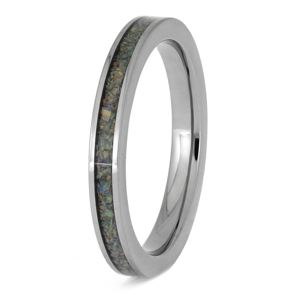 Custom Synthetic Opal Wedding Band