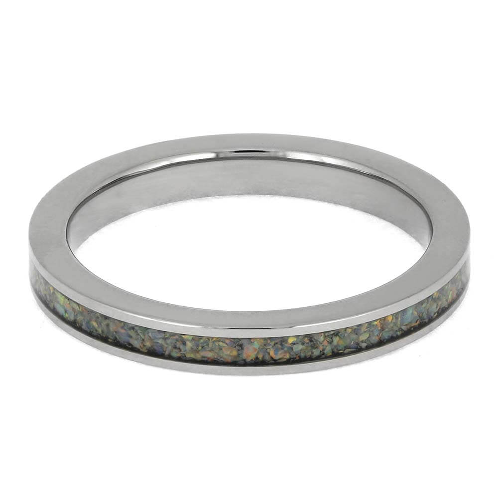 Thin Ring with Opal Inlay