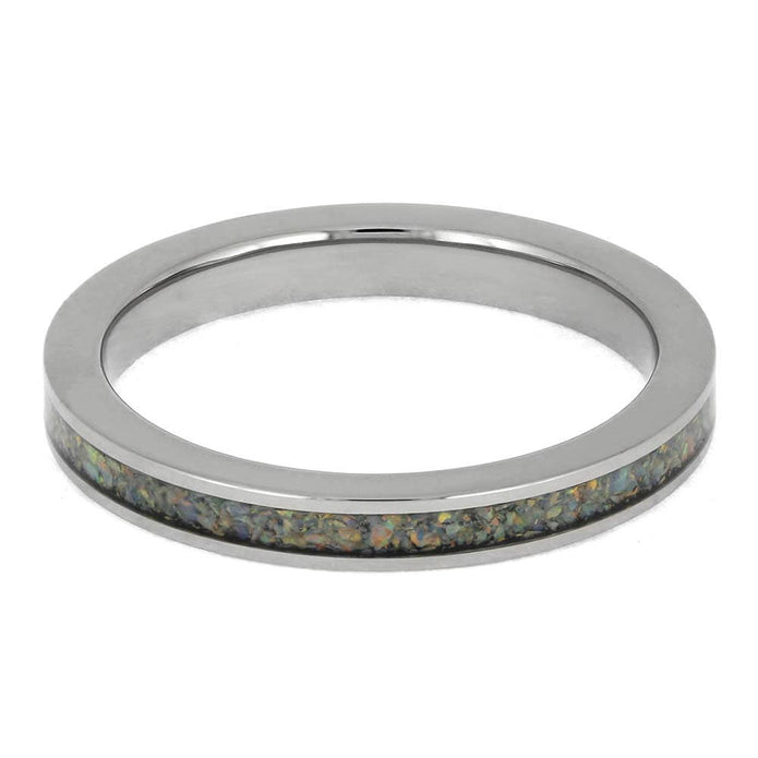 Thin Ring with Opal Inlay