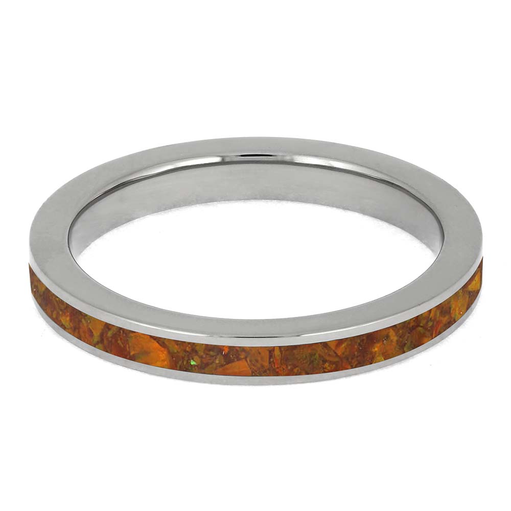 Orange Opal Wedding Ring for Women