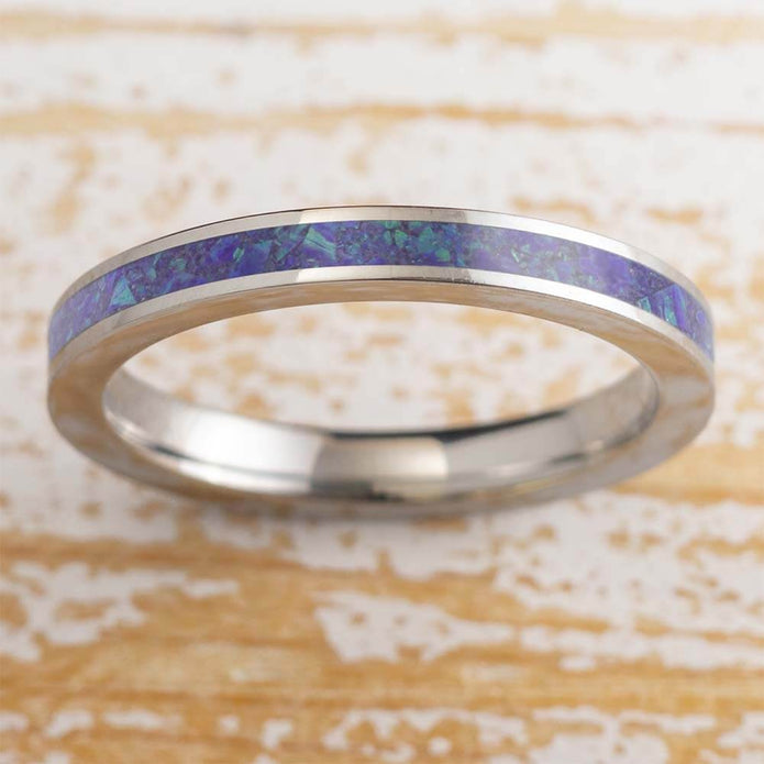 Colorful Blue Birthstone Ring with Opal