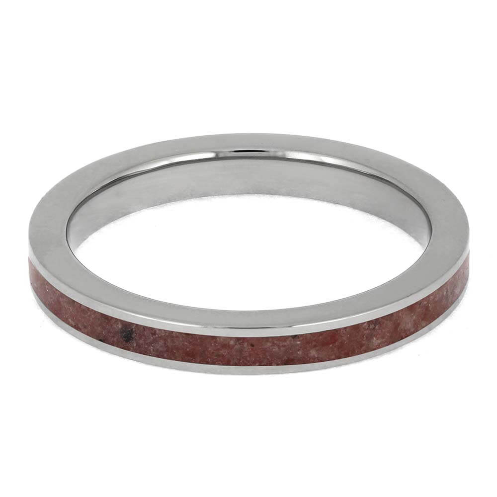 Custom Ruby Ring in Titanium with Birthstone Inlay
