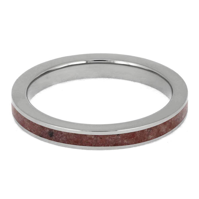 Custom Ruby Ring in Titanium with Birthstone Inlay
