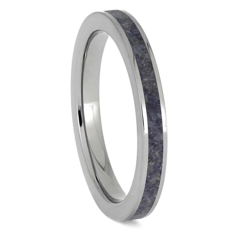 Titanium and Blue Sapphire Wedding Ring