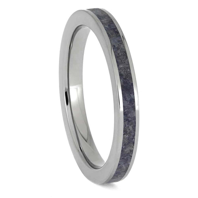 Titanium and Blue Sapphire Wedding Ring