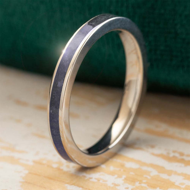 Tanzanite Wedding Band in Titanium
