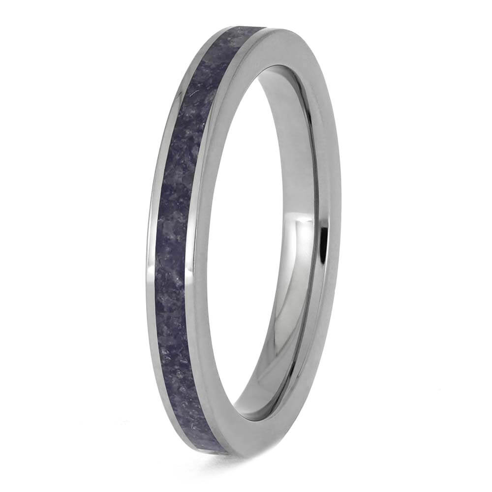 Stackable Ring with Tanzanite Inlay