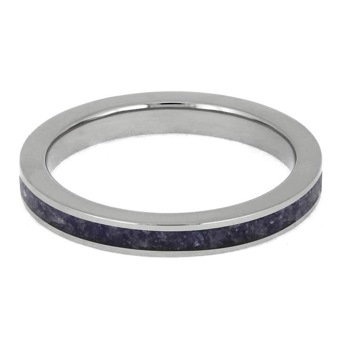 Titanium Ring with December Birthstone Inlay