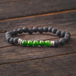 Green Jade and Lava Bead Bracelet