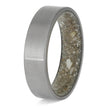 Matte Titanium Memorial Ring with Ash Sleeve