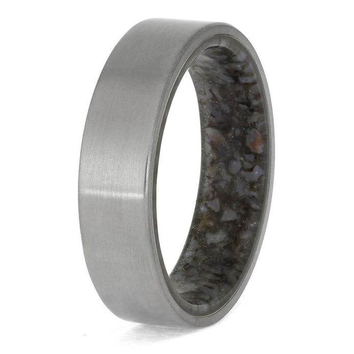 Men's Dinosaur Bone Wedding Band in Titanium