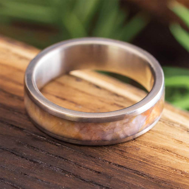 Dinosaur Coprolite Fossil Wedding Band