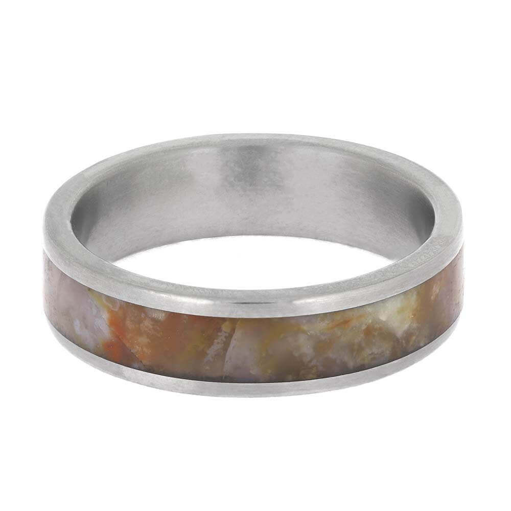 Titanium and Fossil Ring for Men