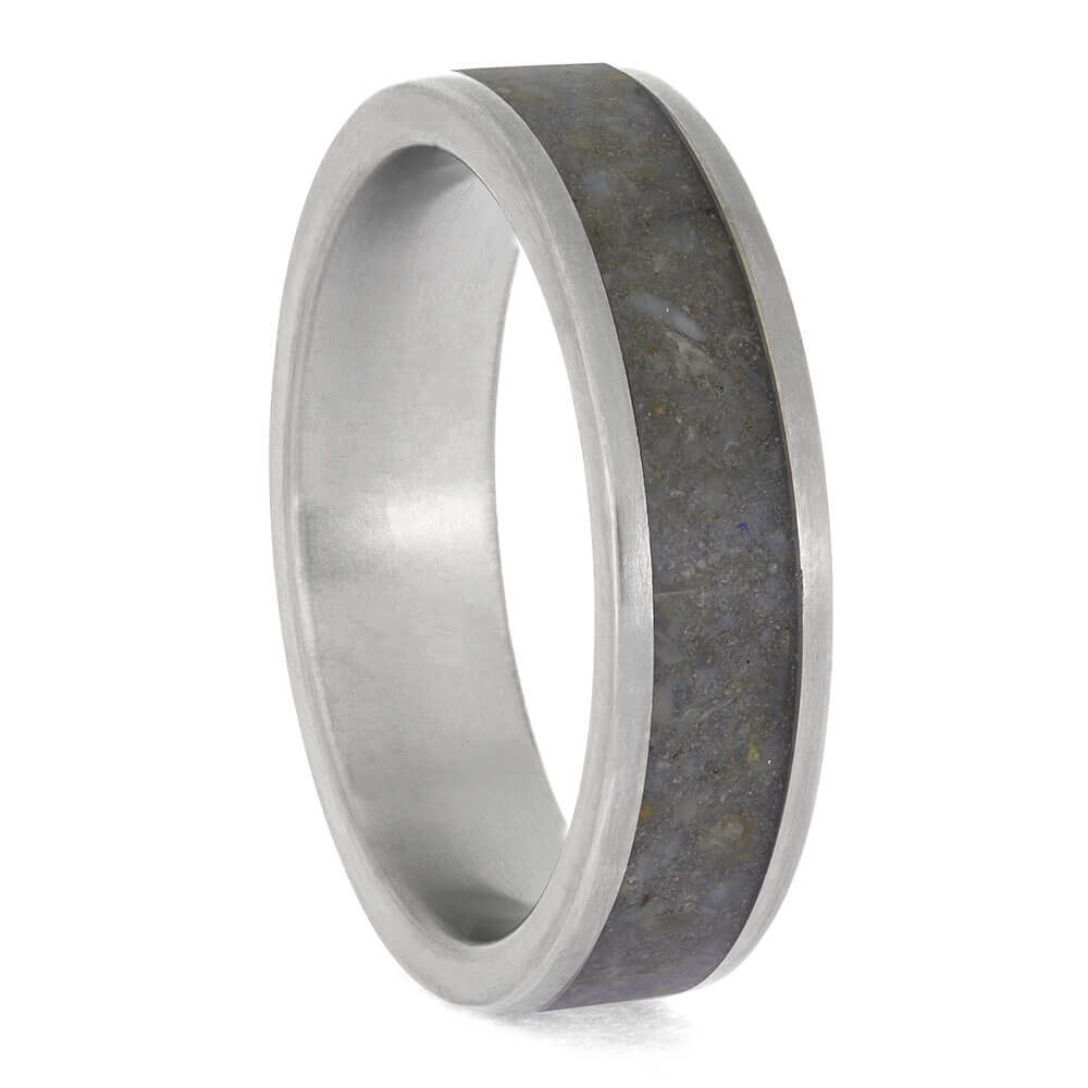 Titanium Ring with Crushed Coprolite