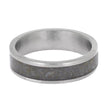 Matte Titanium Ring with Coprolite Inlay