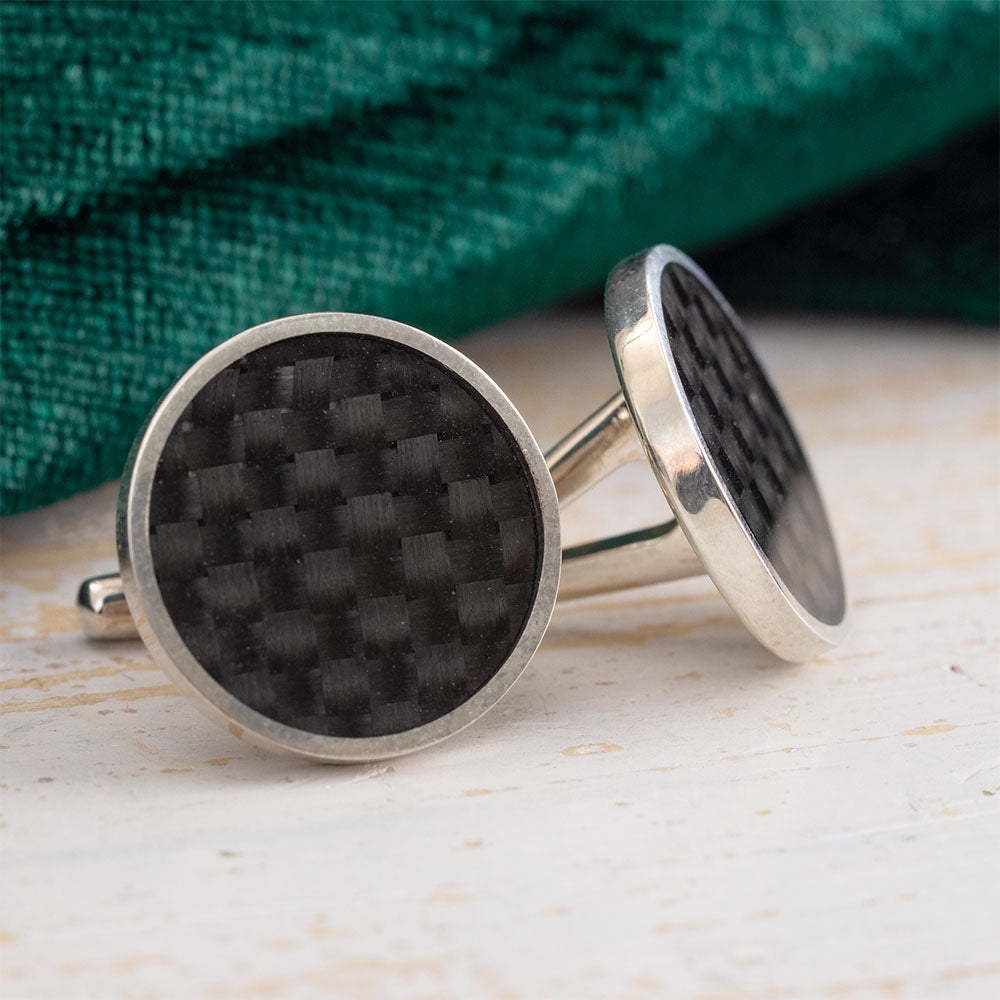 Carbon Fiber Cuff Links, Black