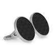Carbon Fiber Cuff Link Set in Silver