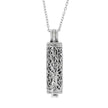 Silver Colored Memorial Urn with Floral Pattern