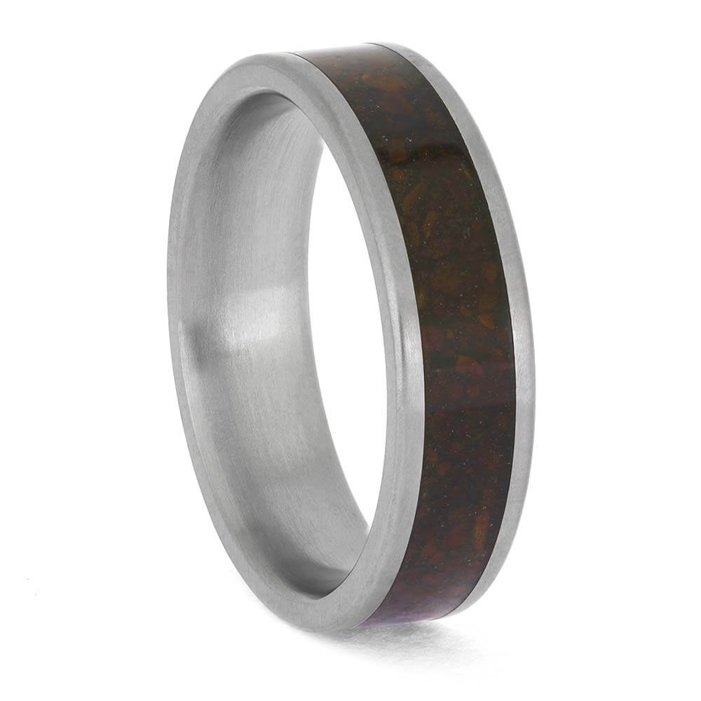 Coffee Bean Wedding Band in Titanium