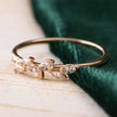 Rose Gold Ring with Marquise Diamond Leaf Pattern