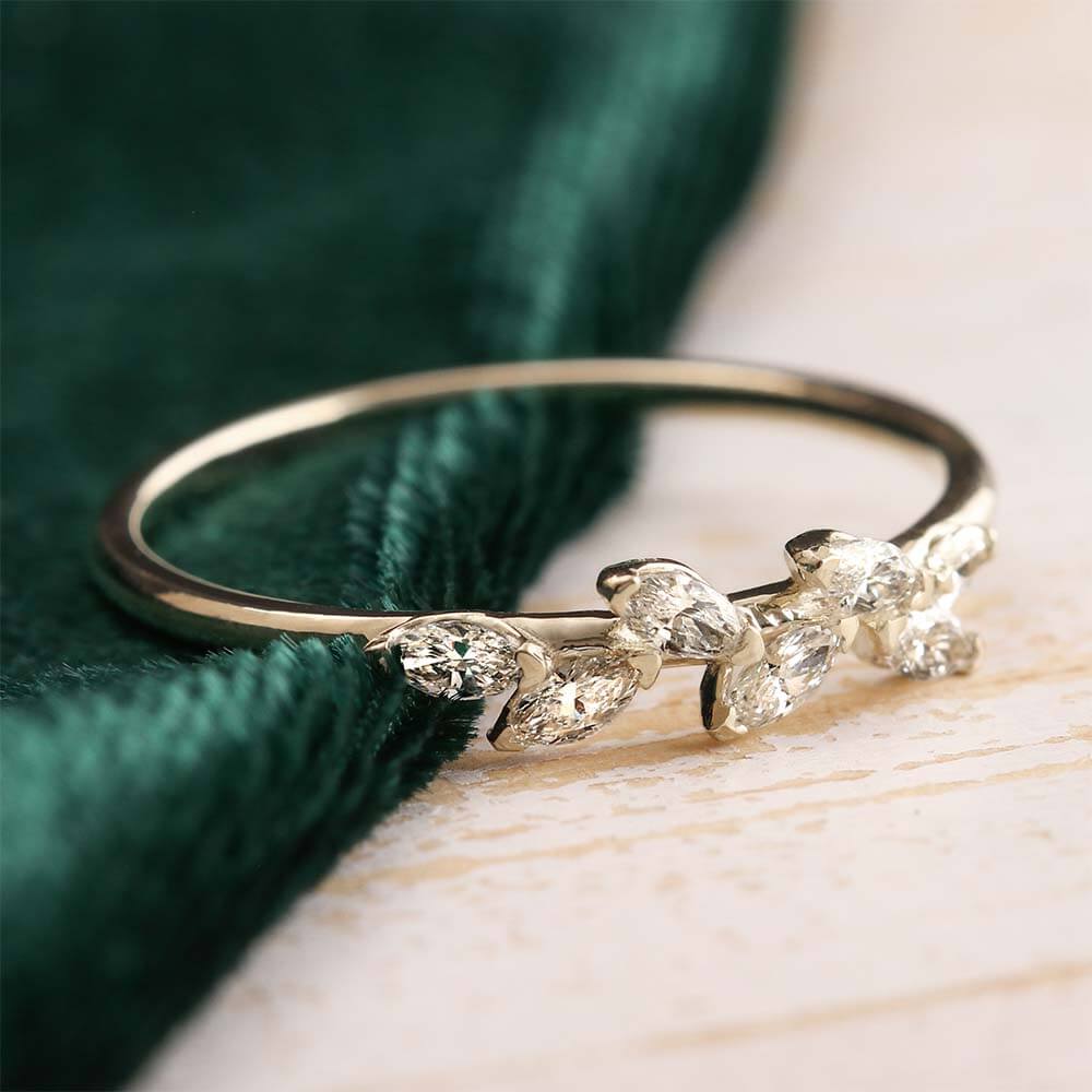 White Gold Ring with Marquise Diamonds