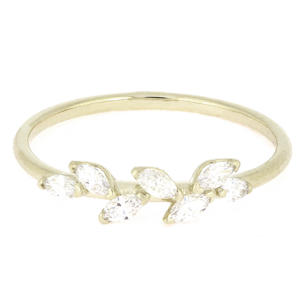 Handmade Wedding Band in White Gold with Diamonds