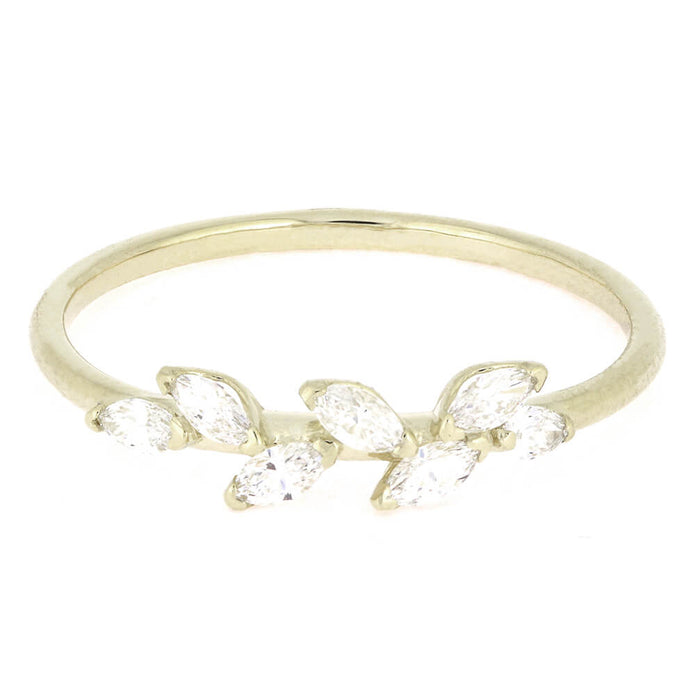 Handmade Wedding Band in White Gold with Diamonds