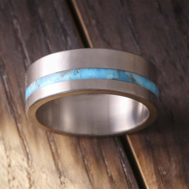 Custom Turquoise Wedding Band for Men