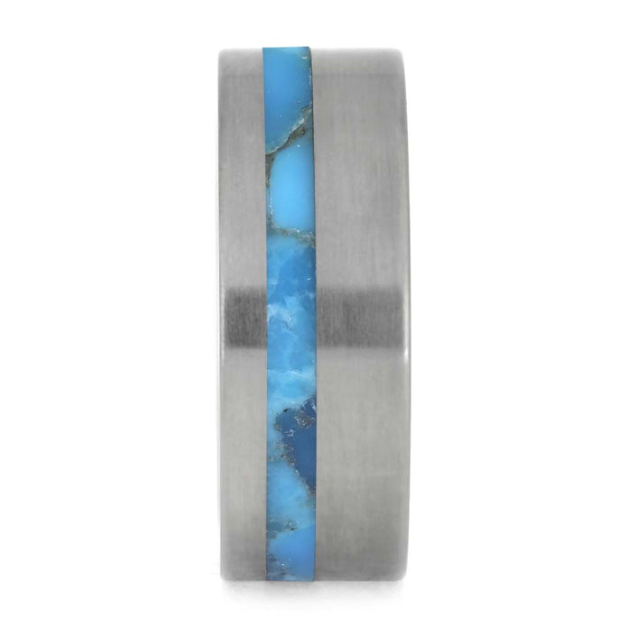 Turquoise and Titanium Wedding Band