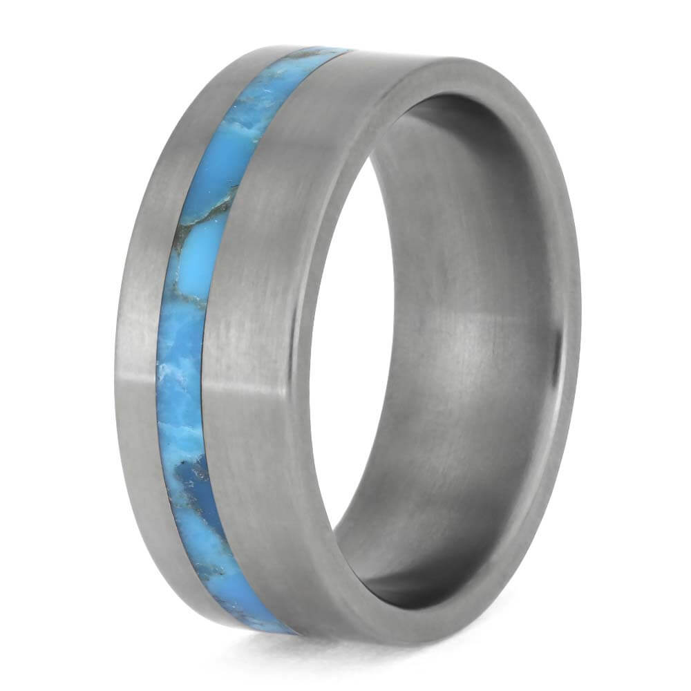Handmade Turquoise Wedding Band For Men